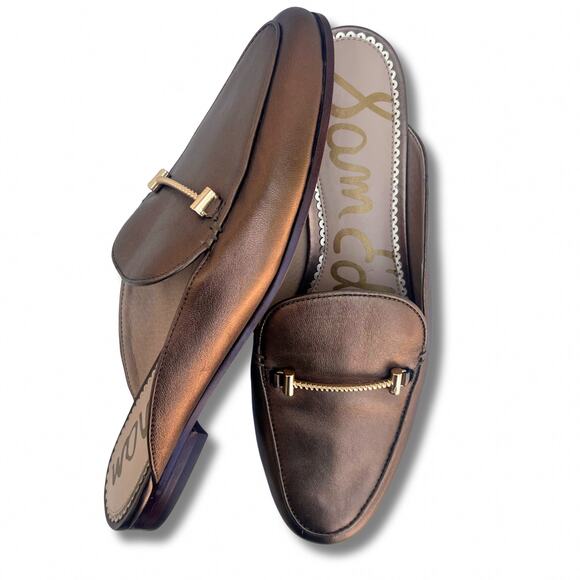 Sam Edelman Shoes - Sam Edelman Laurna Bronze Metallic Mule Loafers Sz 8.5 Classic Old Money Slip On